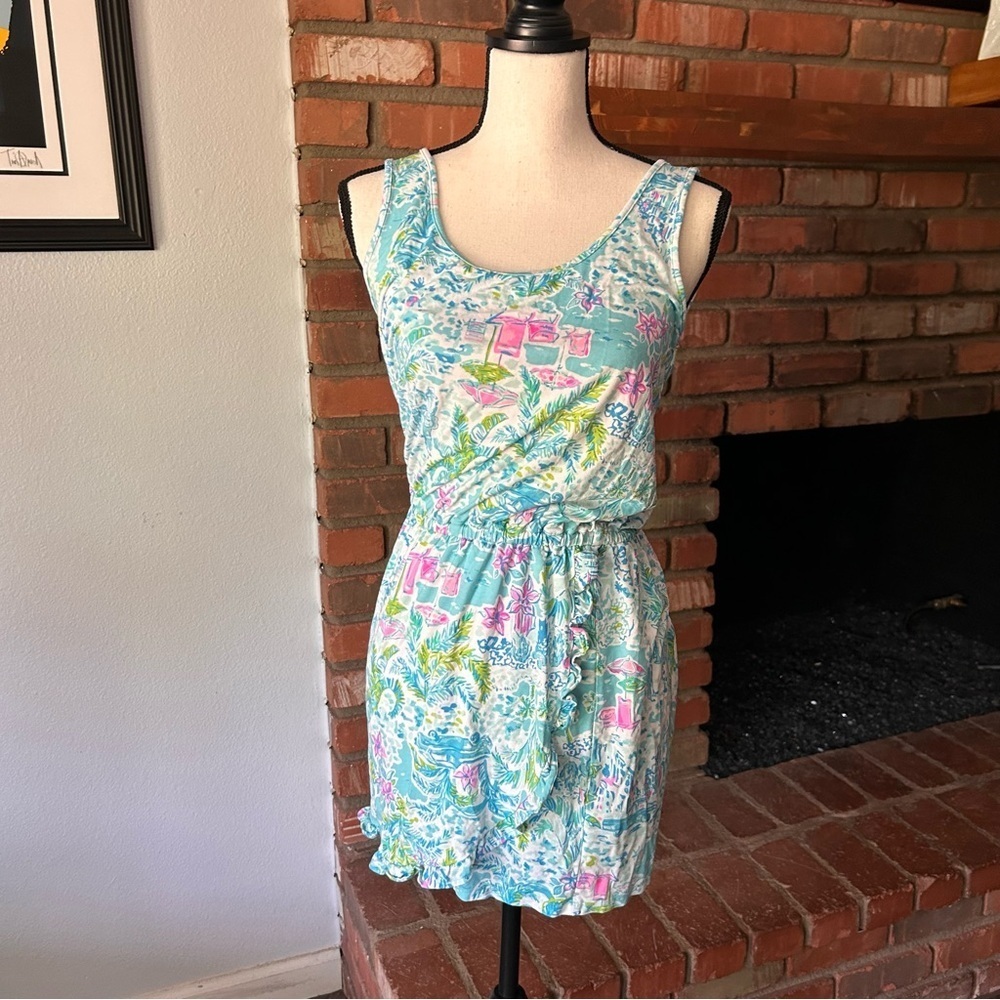 Lilly Pulitzer Annalee Ruffle Skirt Romper in What A Lovely Place Sz S - Picture 2 of 7